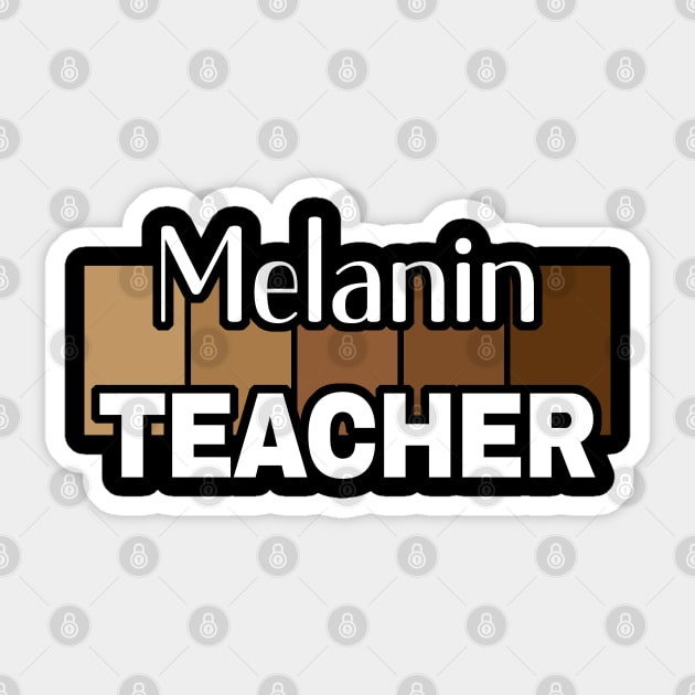 Melanin Teacher Life Afro Teacher African American Educate Sticker by Sandra Holloman